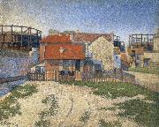 Paul Signac the gas tanks at clichy painting